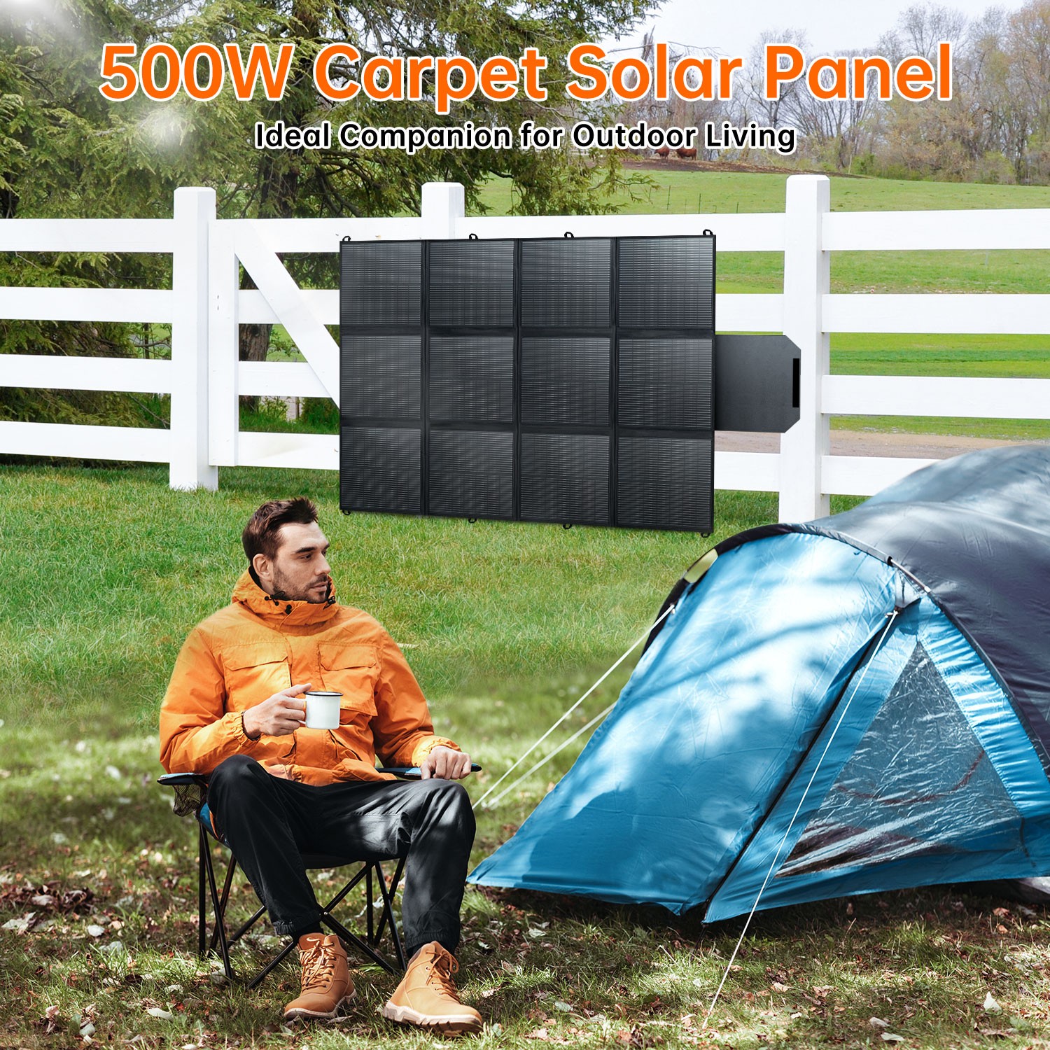 500W Foldable Portable Solar Panel kit for Power Station Charging Camping Mono