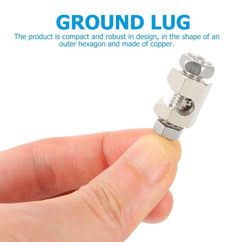 2Pcs Durable Solar Grounding Clip Copper Cable Clamp Silver for Wire