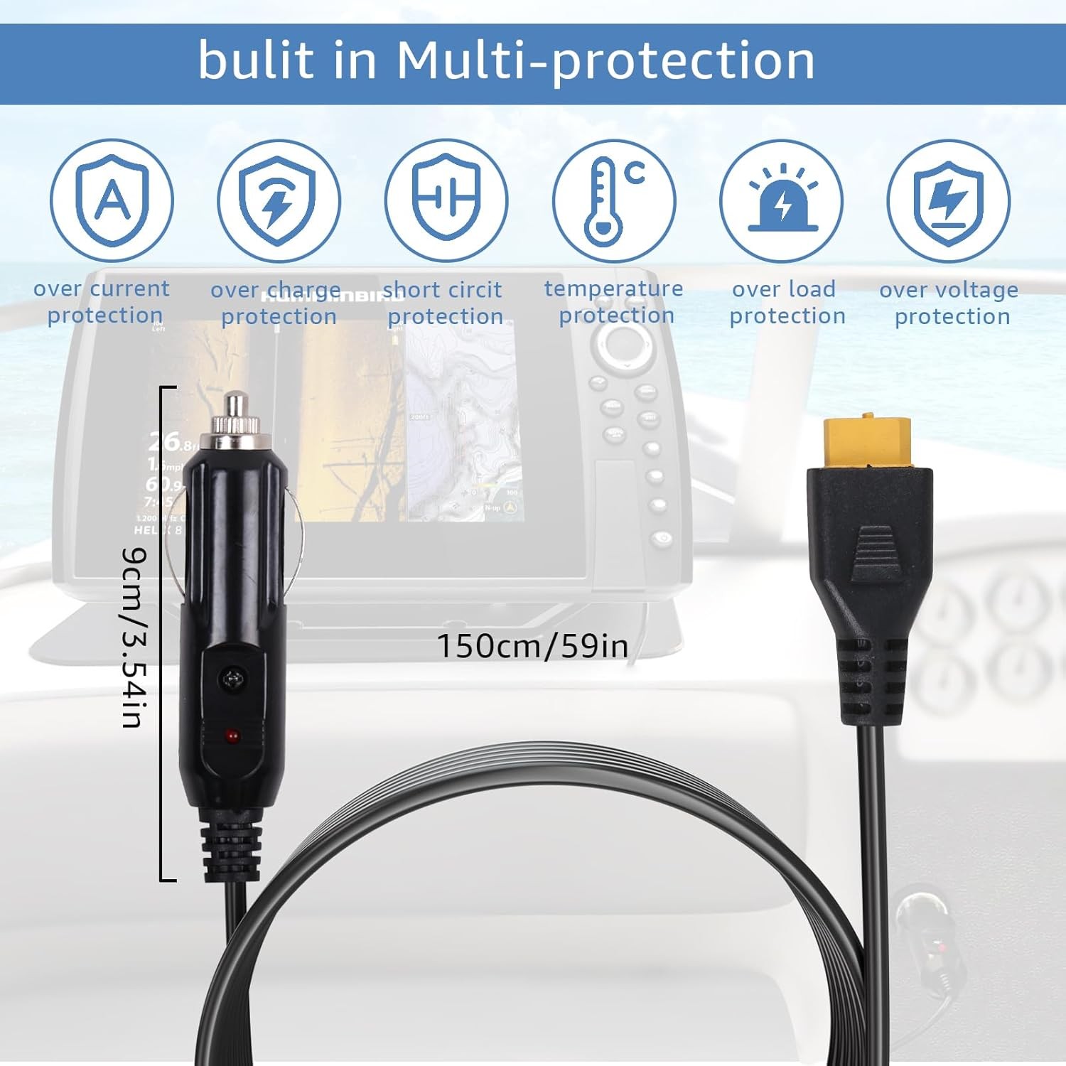 Portable12V/24V car Charger Suitable for Ecoflow Delta/River, Bluetti EB55, Anke