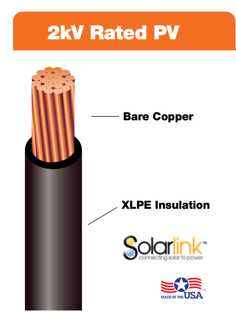 12 AWG Gauge PV Wire 2000 Volt Pre-Cut 50 Ft for Solar Installation Made in USA