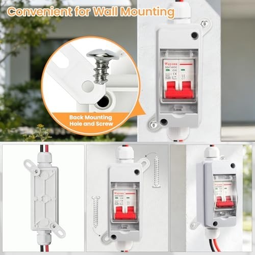 Solar Panel Disconnect Switch 32A 500V DC IP65 Outdoor Circuit Breaker Box