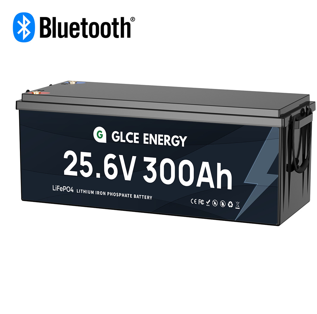 24V 300Ah Bluetooth LiFePO4 Battery 7.68kWh Deep Cycle Lithium Solar RV Marine