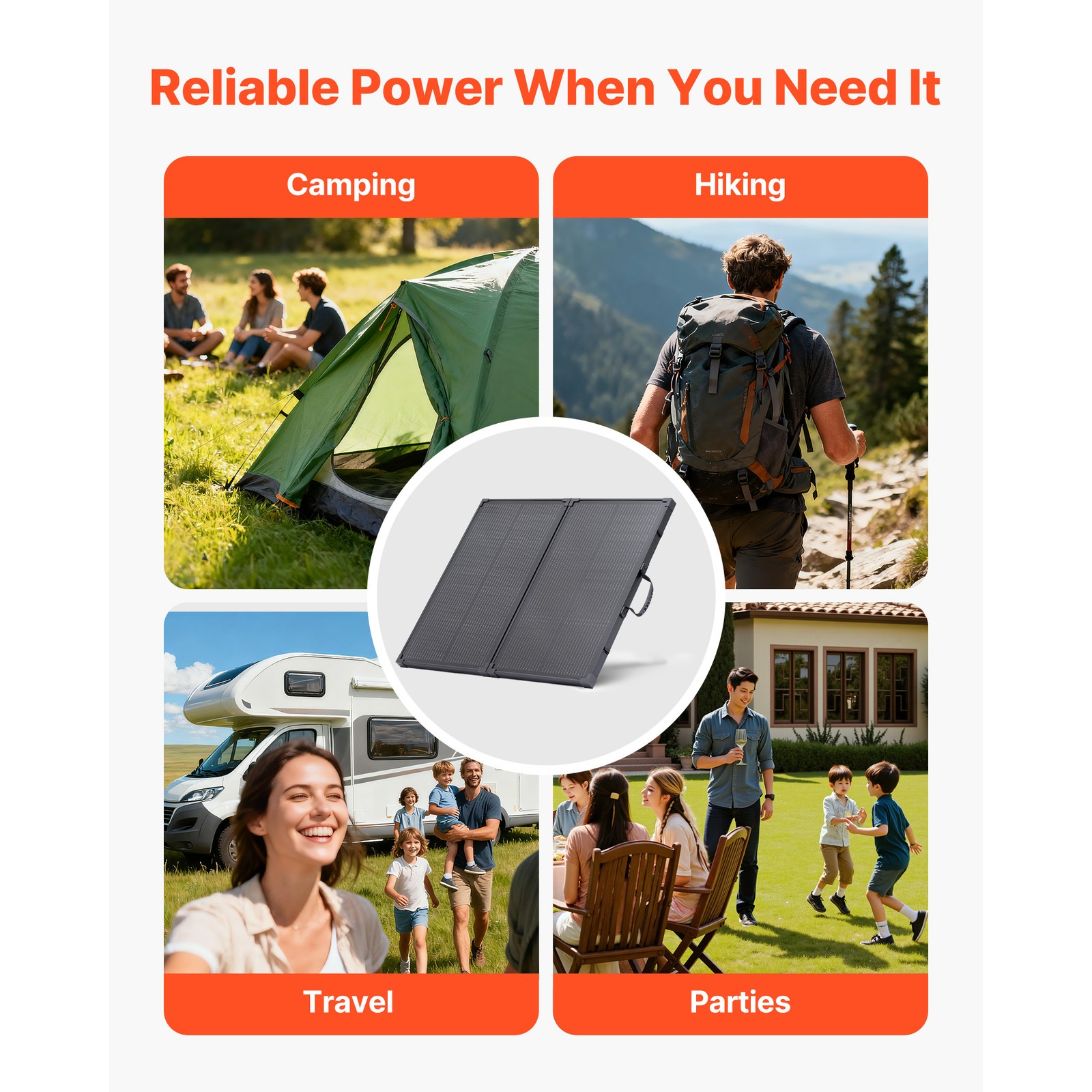 Uimoso100W Foldable Solar Panel with 30A Controller for Portable Power Solutions
