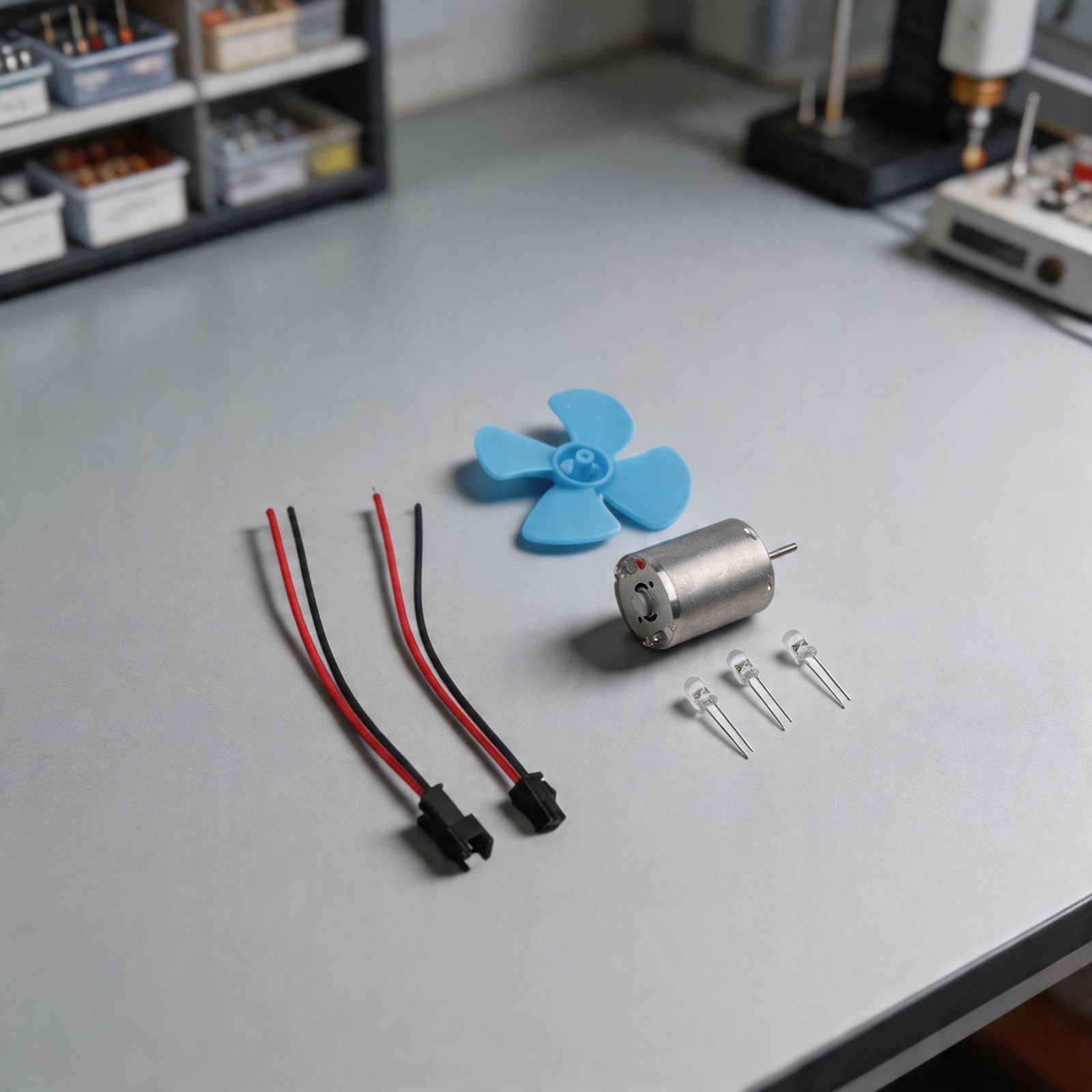 Wind Turbine Generator Kit Dc Motor with Four Leaf Paddle for Science Model