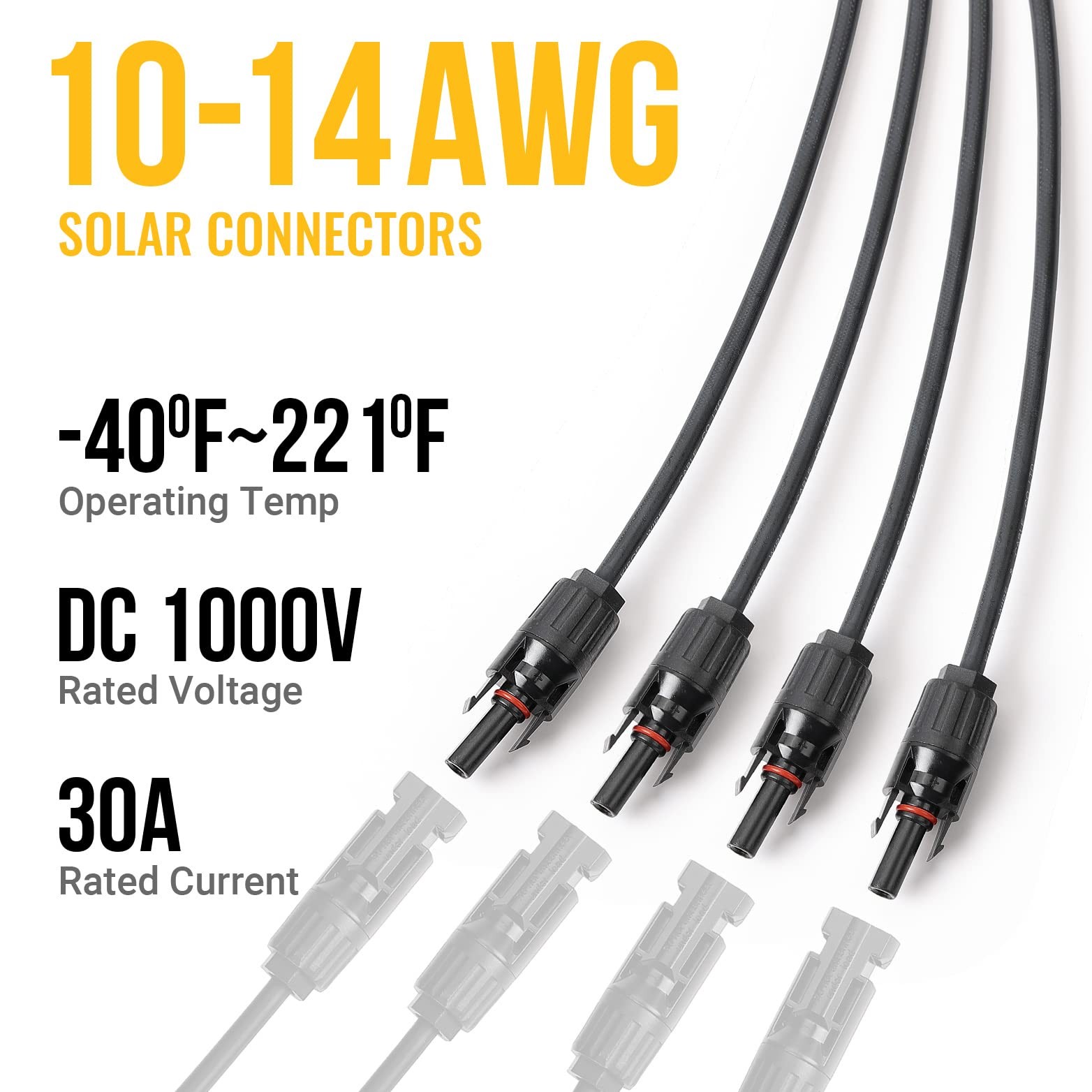 Solar Y Branch Connectors Parallel M FFFF F MMMM PV Cable Wire 1 to 4 M/F