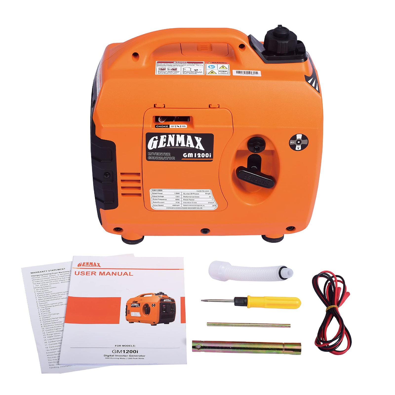 GENMAX Portable Generator，1200W Ultra-Quiet Gas Engine, EPA Compliant, Eco-Mo…