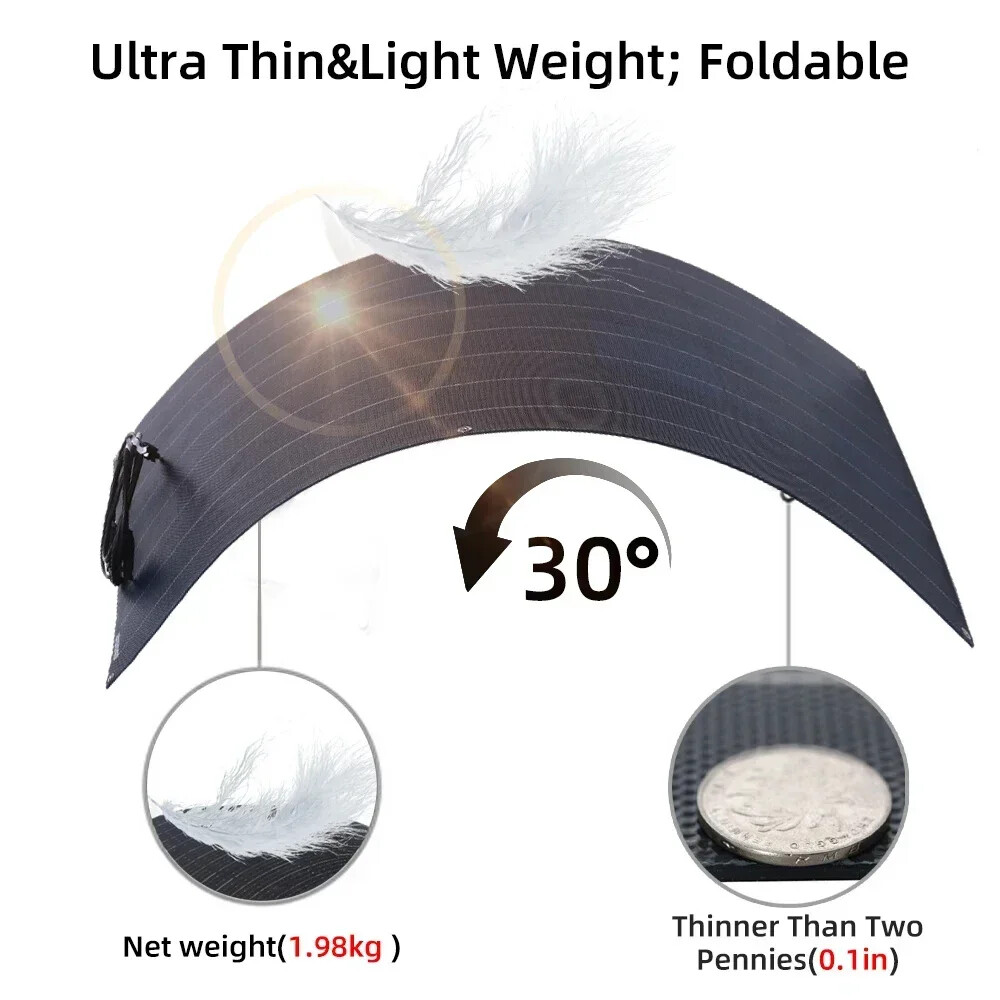 200W 800W Watt 12V Mono Flexible Portable Solar Panel for Camping RV Marine Boat