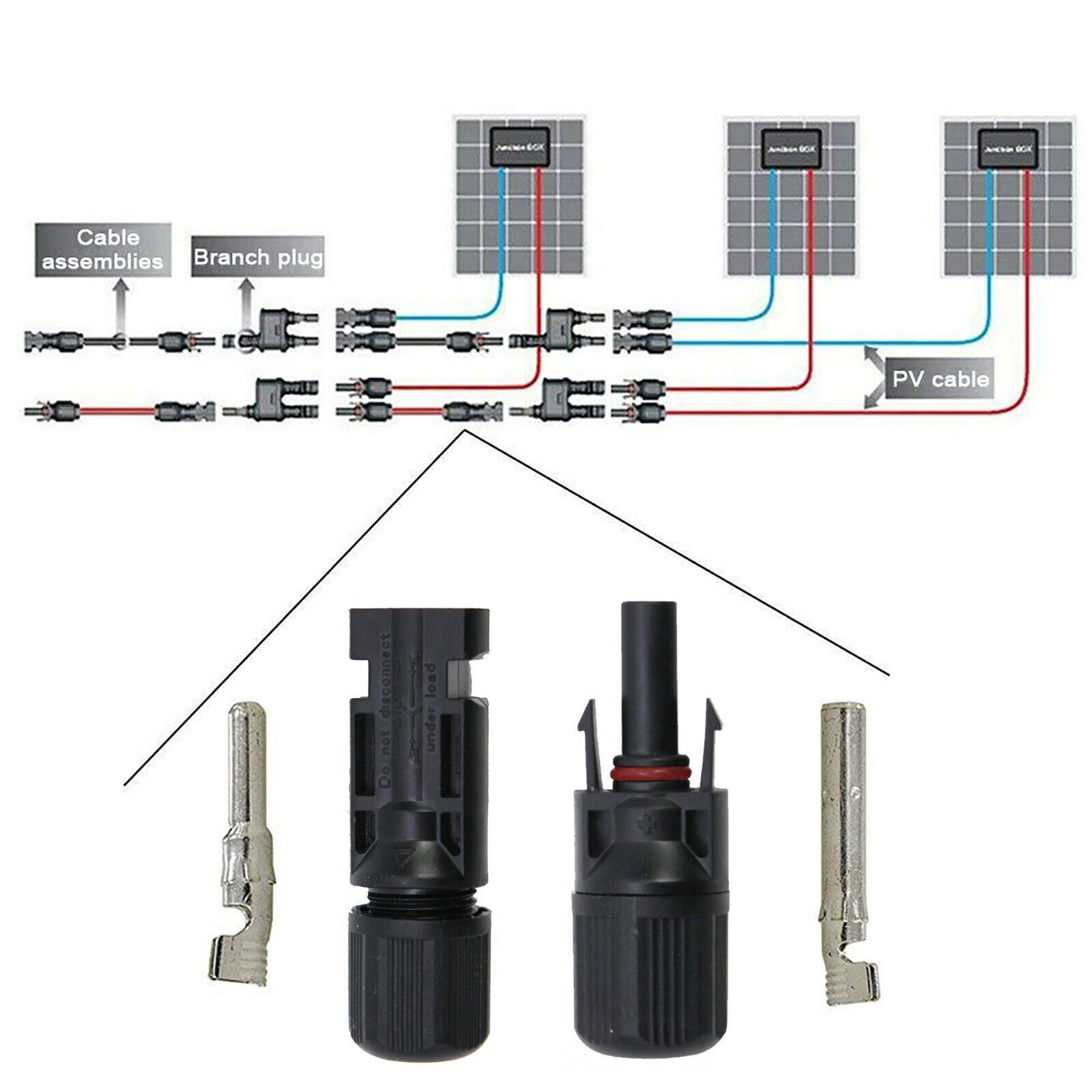 5 Pairs MC4 Male Female Solar Panel Wire Cable Connectors Waterproof Set For DIY