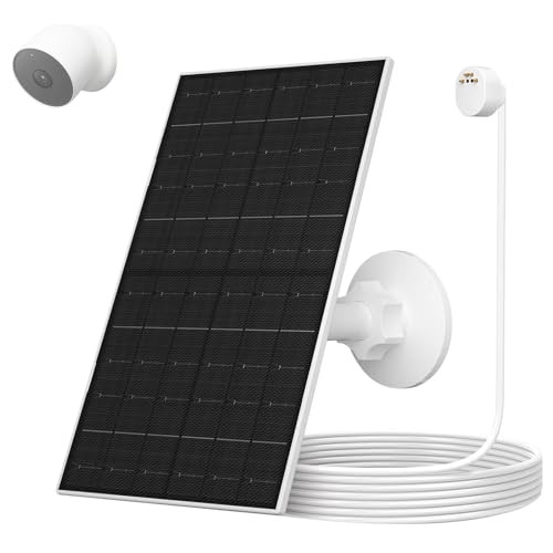 Solar Panel for Google Nest Camera, Solar Power Charger for Nest Cam Indoor &