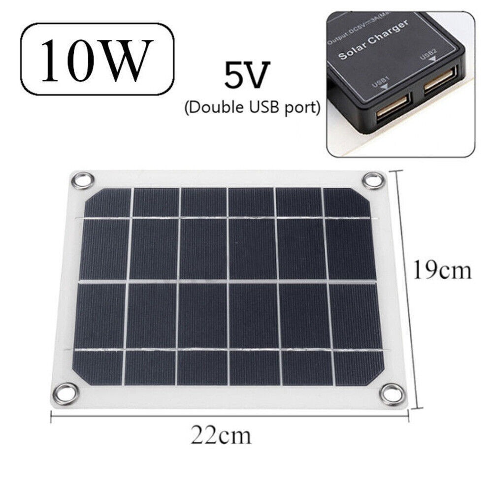 Solar Panel Dual USB+10A Solar Charger+Alligator Clip Wire+DC Line 10/15/20/25W