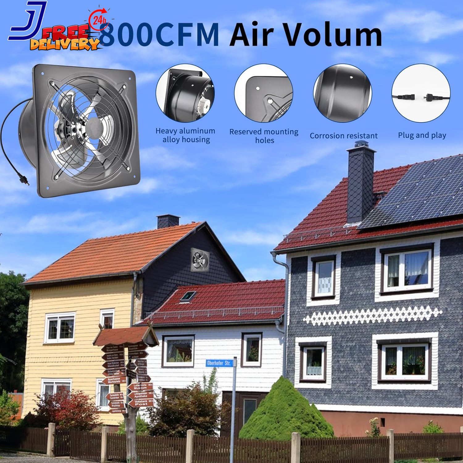 40W Solar Attic Fan Kit 40W Solar Panel + a 25W DC Fan Plug and Play for Attic