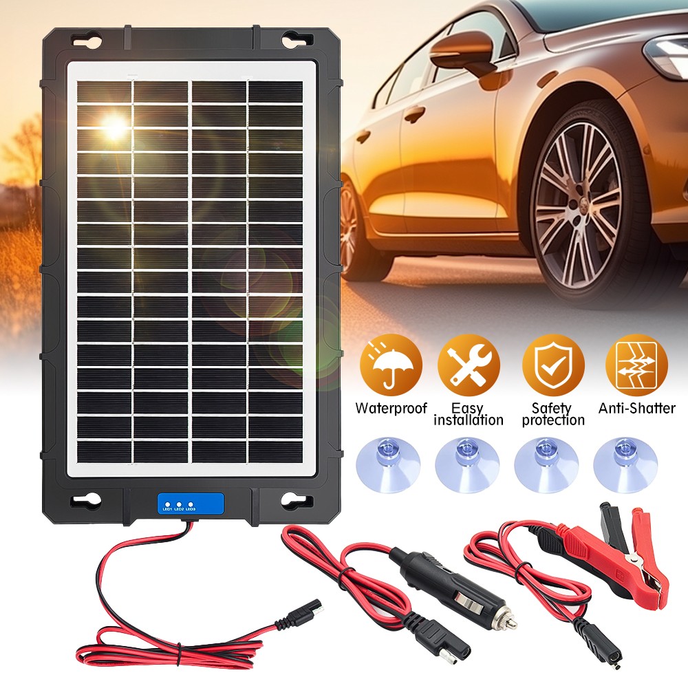 Solar Trickle Charger Maintainer 20W 12V Solar Powered Battery Charger for Car