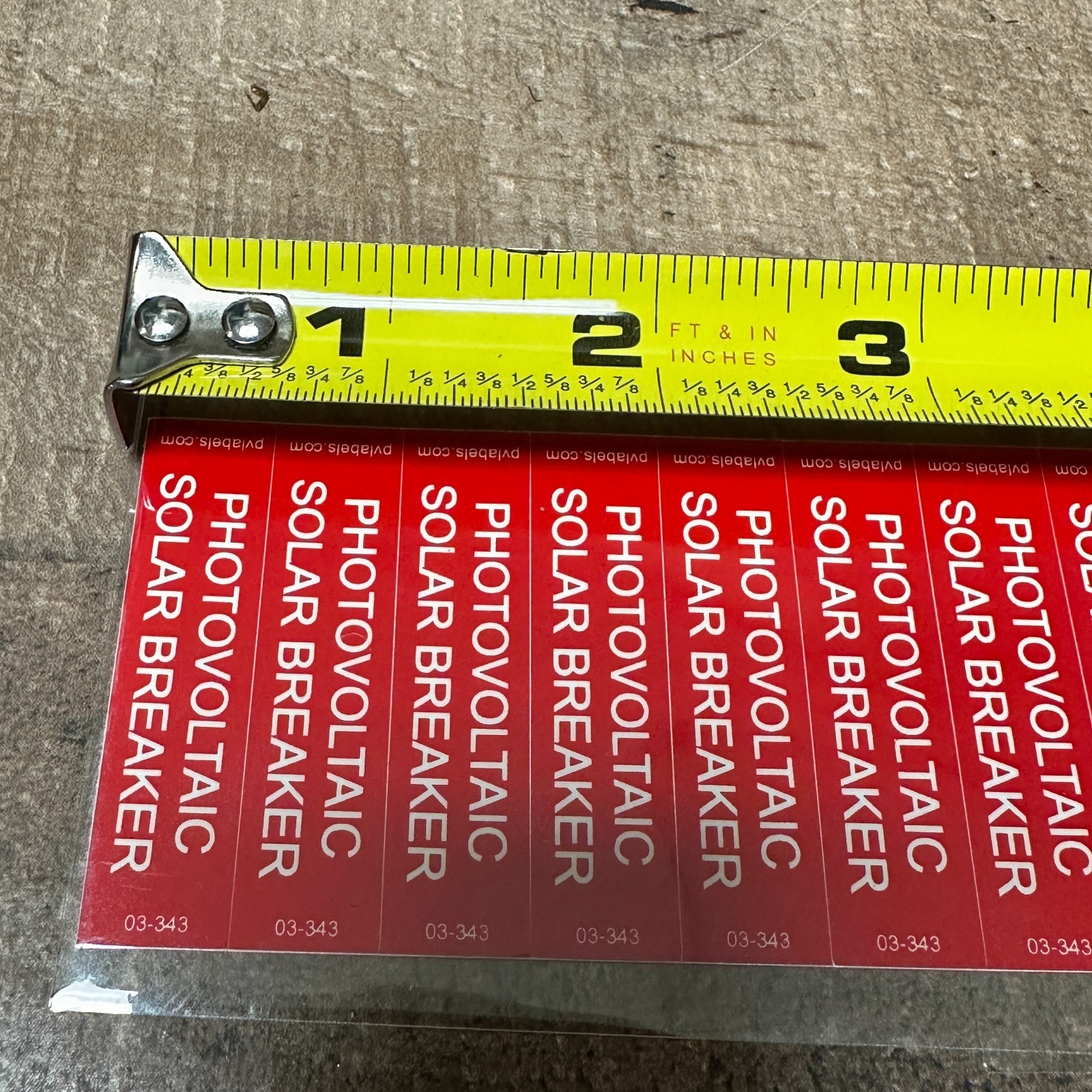 1/2″ x 2″ Photovoltaic Solar Breaker Labels 03-343 Solar PV Sticker Sheet of 10