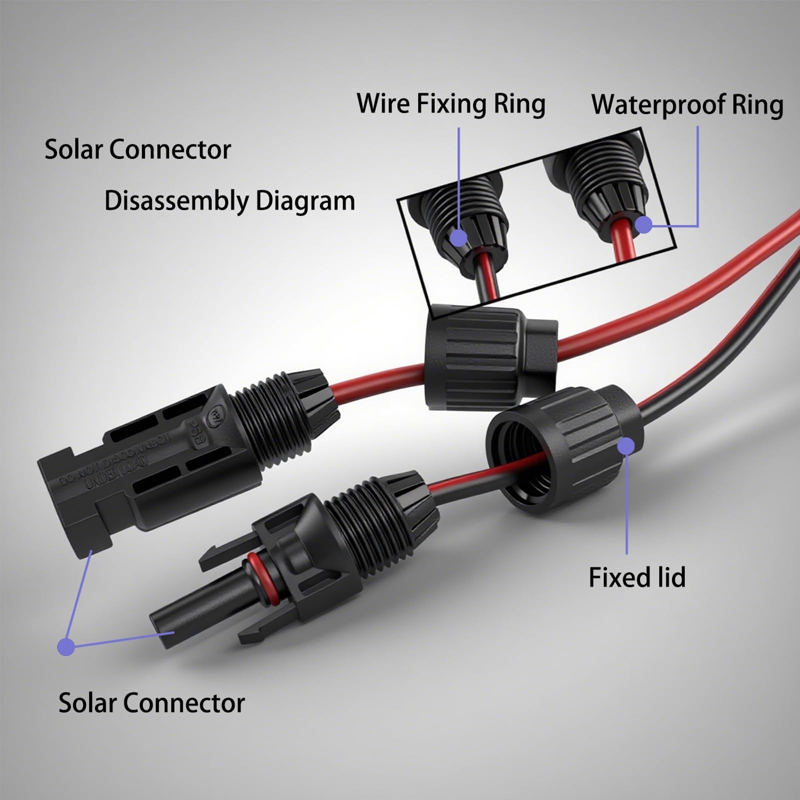Solar to XT60i Extension Cable 25FT 12AWG Compatible with EcoFlow Delta