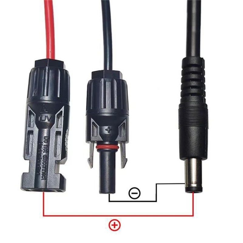 Solar Plug to Power Cable 16AWG Heavy Duty Waterproof Solar to 5.5×2.1mm