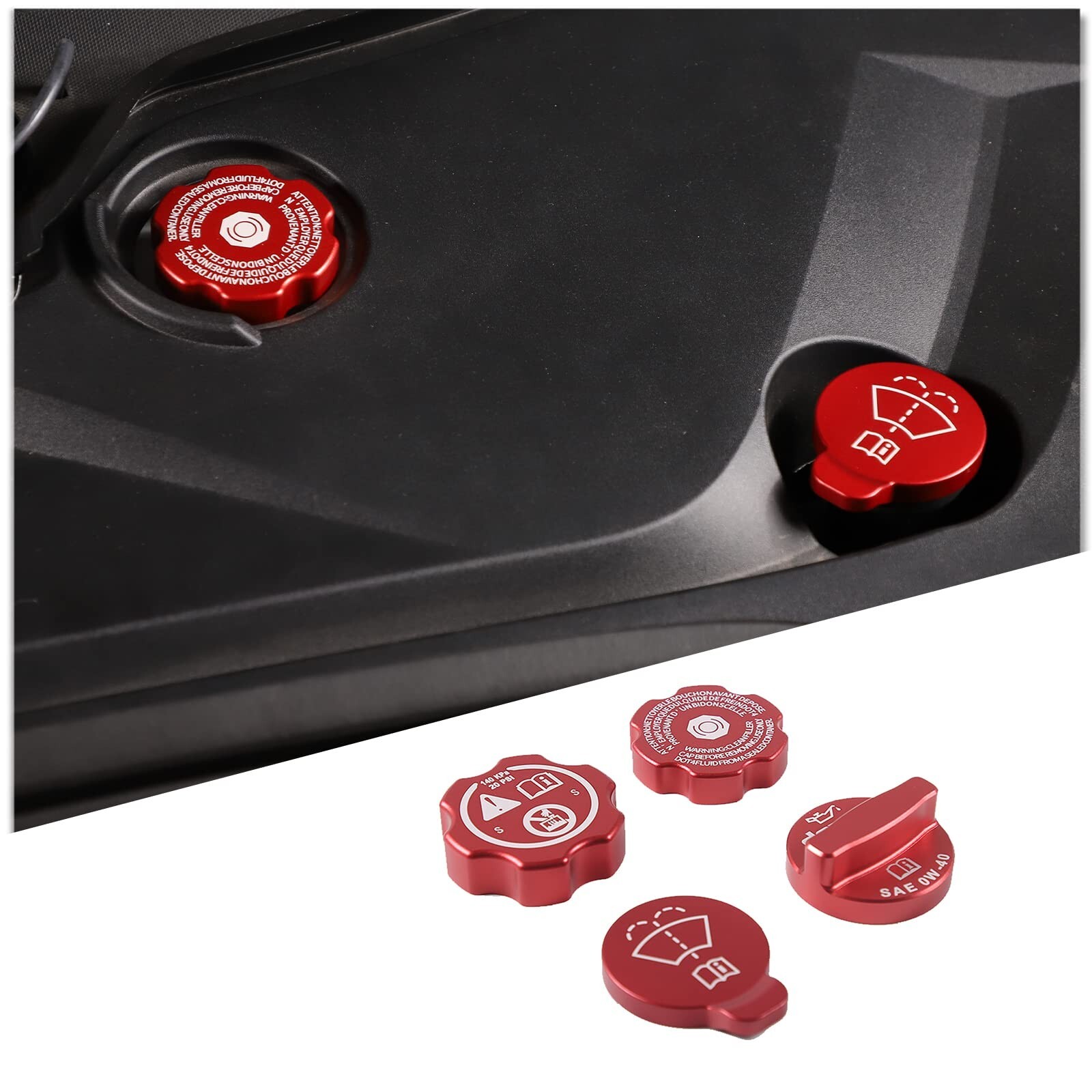 Engine Oil Cap Radiator Cap Washer Cap Brake Fluid Cap Cover Trim Compatible …