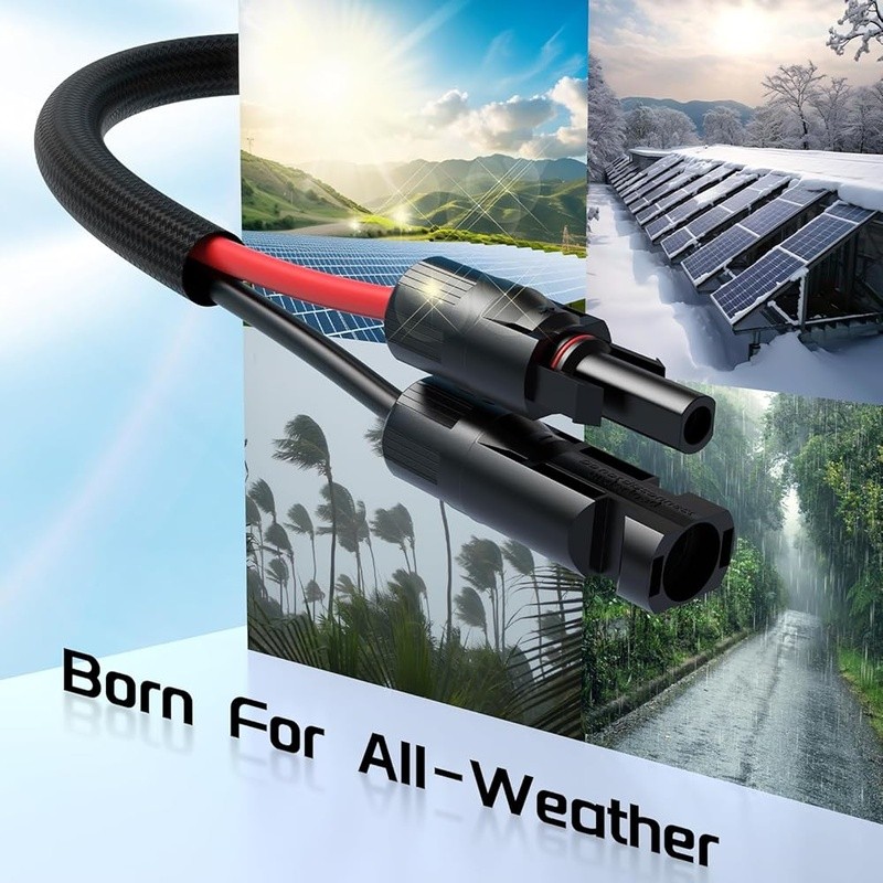 10AWG Solar Extension Cable 100FT Waterproof PV Connector RV Boat Solar Systems