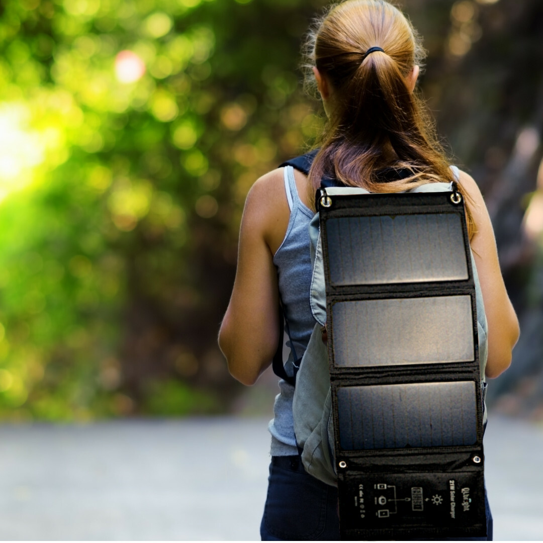 Powerful and Compact 21-Watt USB Solar Charger for Outdoors and Emergencies