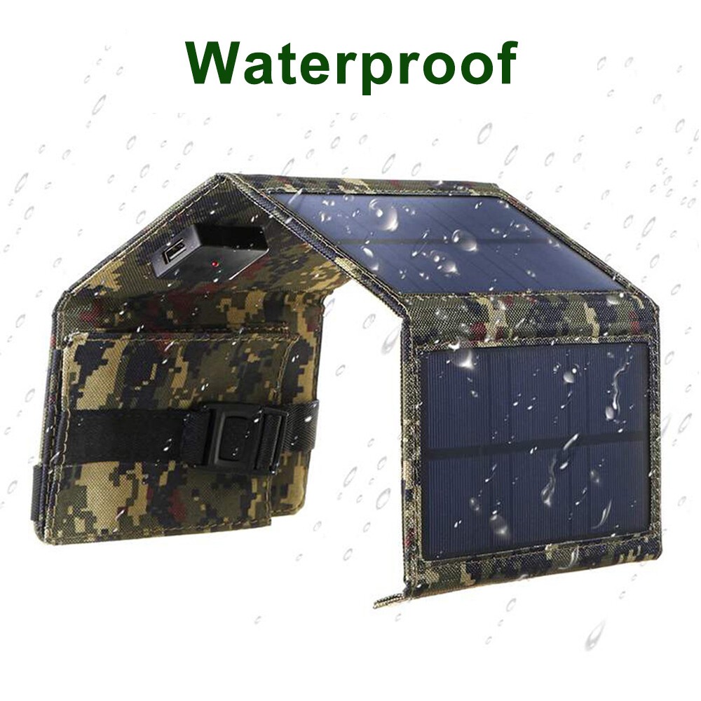 80W USB Solar Panel Folding Power Bank Outdoor Camping Hiking Phone Charger US