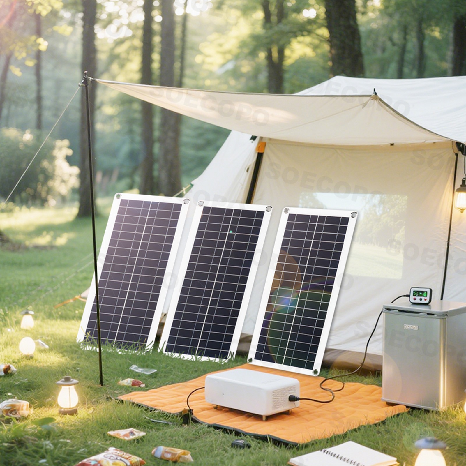600W Solar Panels – 3x200W High-Efficiency PV Panels + 100A Controller