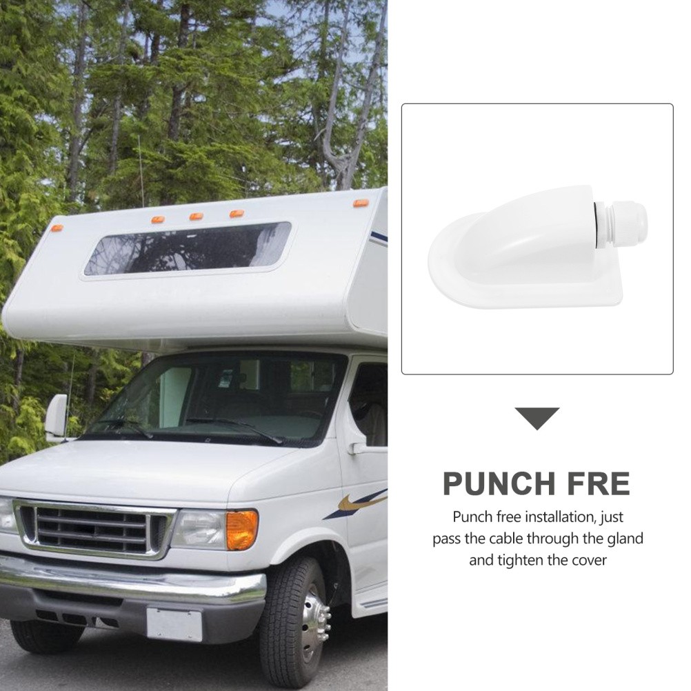 ABS Solar Cable Entry Box Single Hole Waterproof Wire Entry Case for RV Use