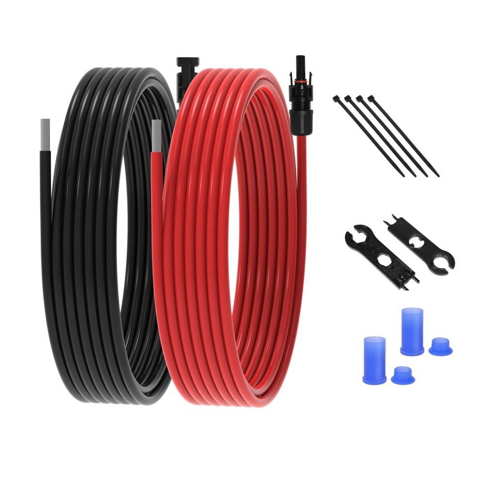10AWG 20FT Solar Panel Extension Cable for RVs, Boats, PV Systems