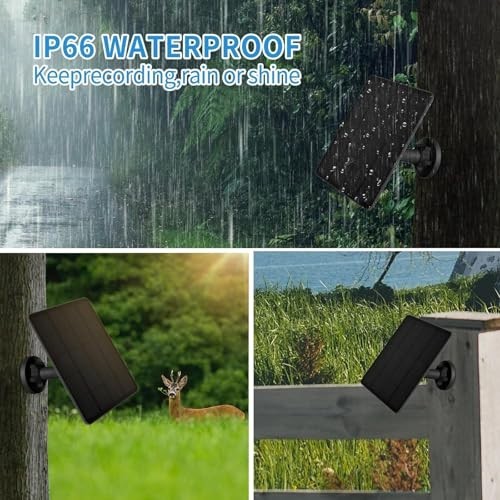 Solar Panel Charger for Trail Cameras – 5000mAh Rechargeable Battery, 12V/1A, IP