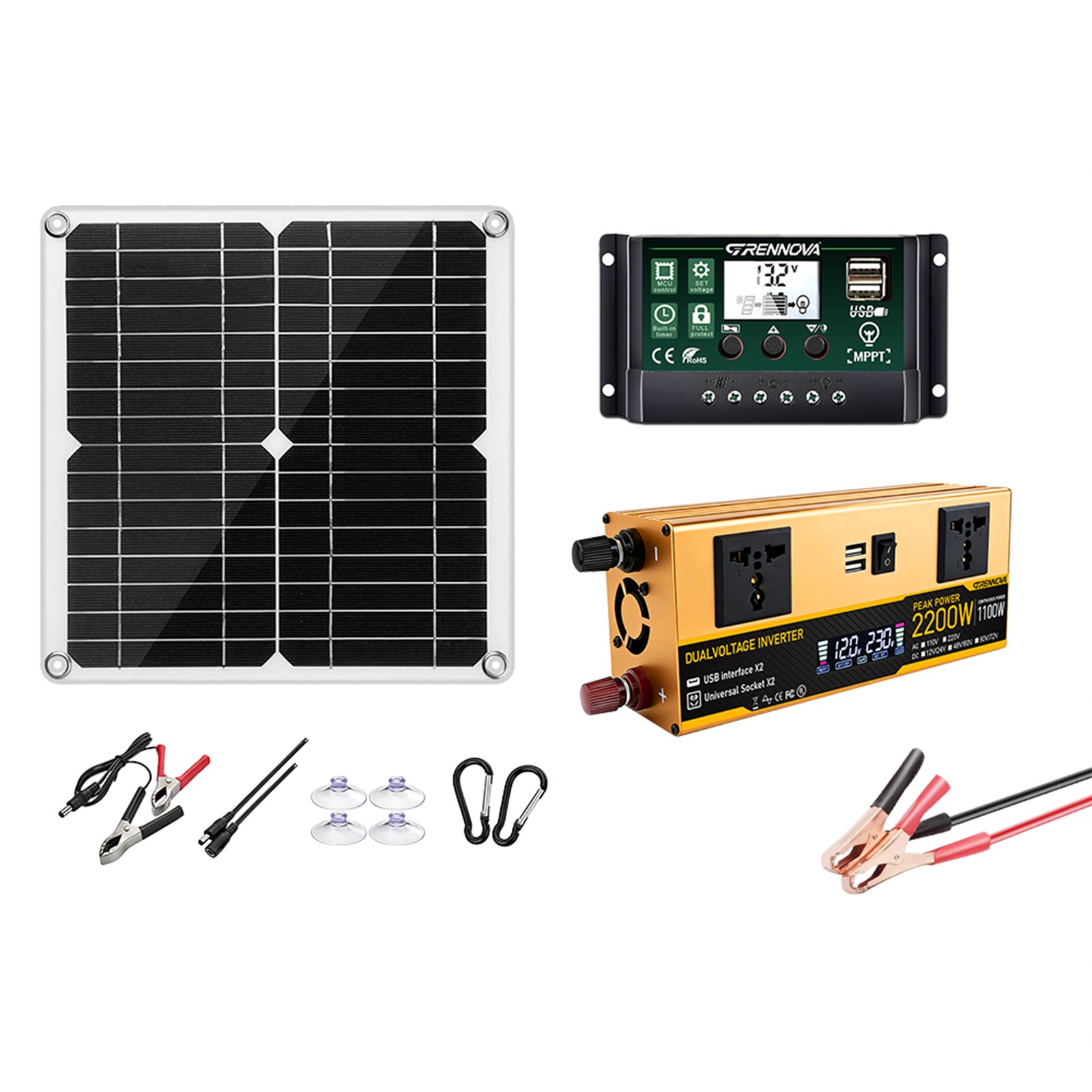 Grennova 2200W Solar Kit Real Capacity Off-Grid DIY Power System