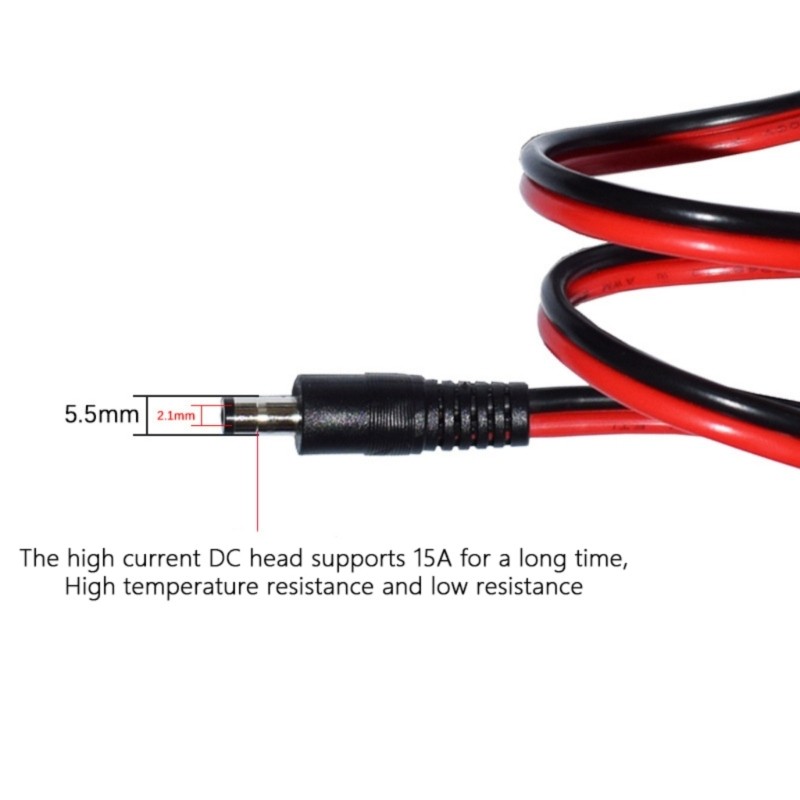 60cm Solar Panel to SAE 2Pin Power Cable with DC5.5mm Connection for Motorbikes