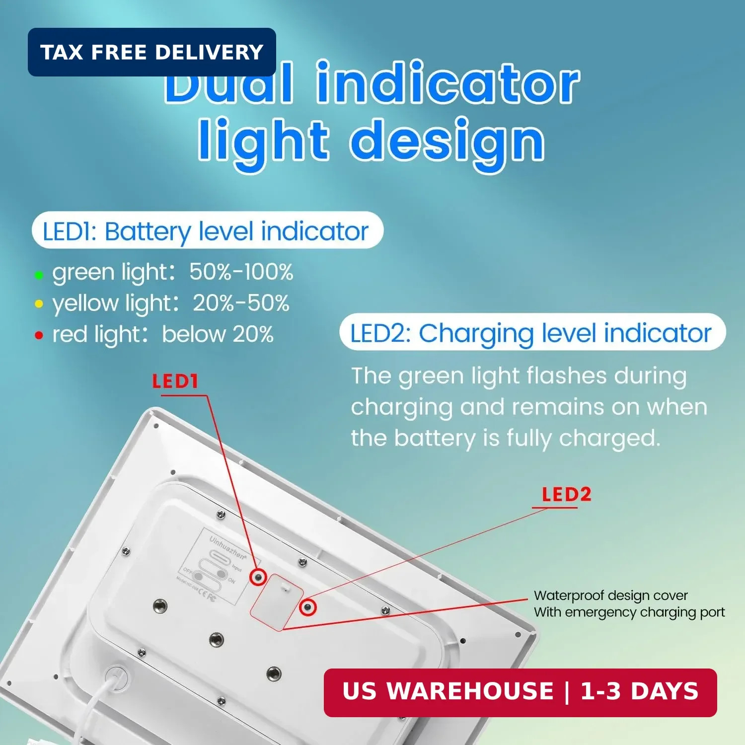 Solar Panel for Device DC 5V Type-C Micro USB DC Port builit in 12000mAh Battery
