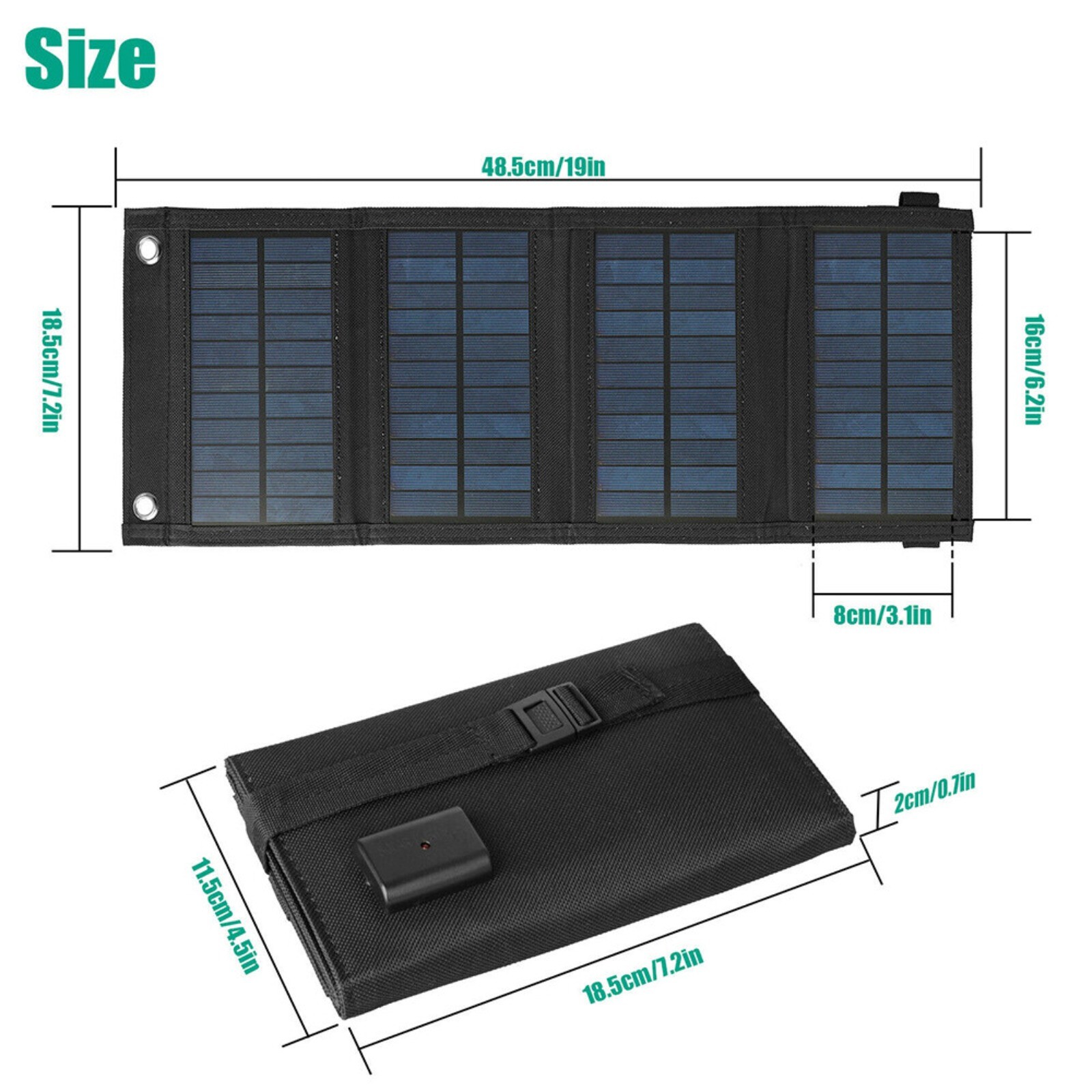 100W USB Solar Panel Folding Power Bank Outdoor Camping Hiking Phone Charger Kit