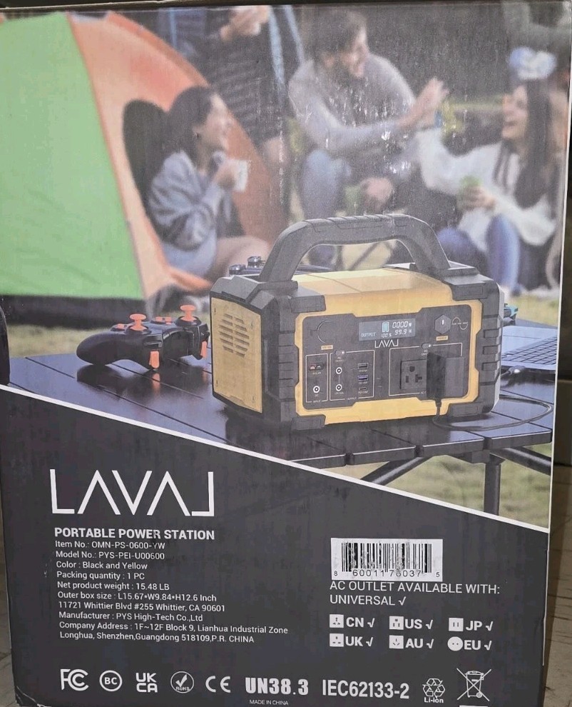 600W Portable Power Station, 647Wh Backup Lithium Battery, 120V/600W AC Outlet
