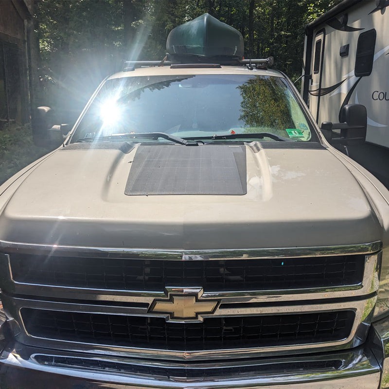 75W 12V Hood Flexible Solar Panel for Chevrolet Silverado 2500HD 3500HD Campers