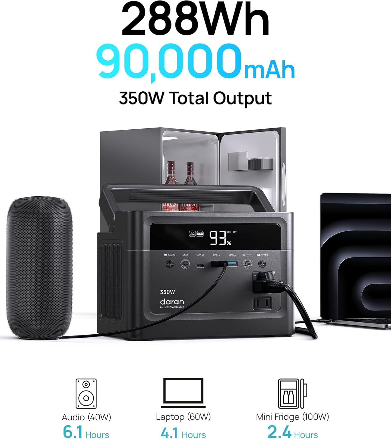 288Wh Solar Generator – Portable Power Station for Camping & Emergencies
