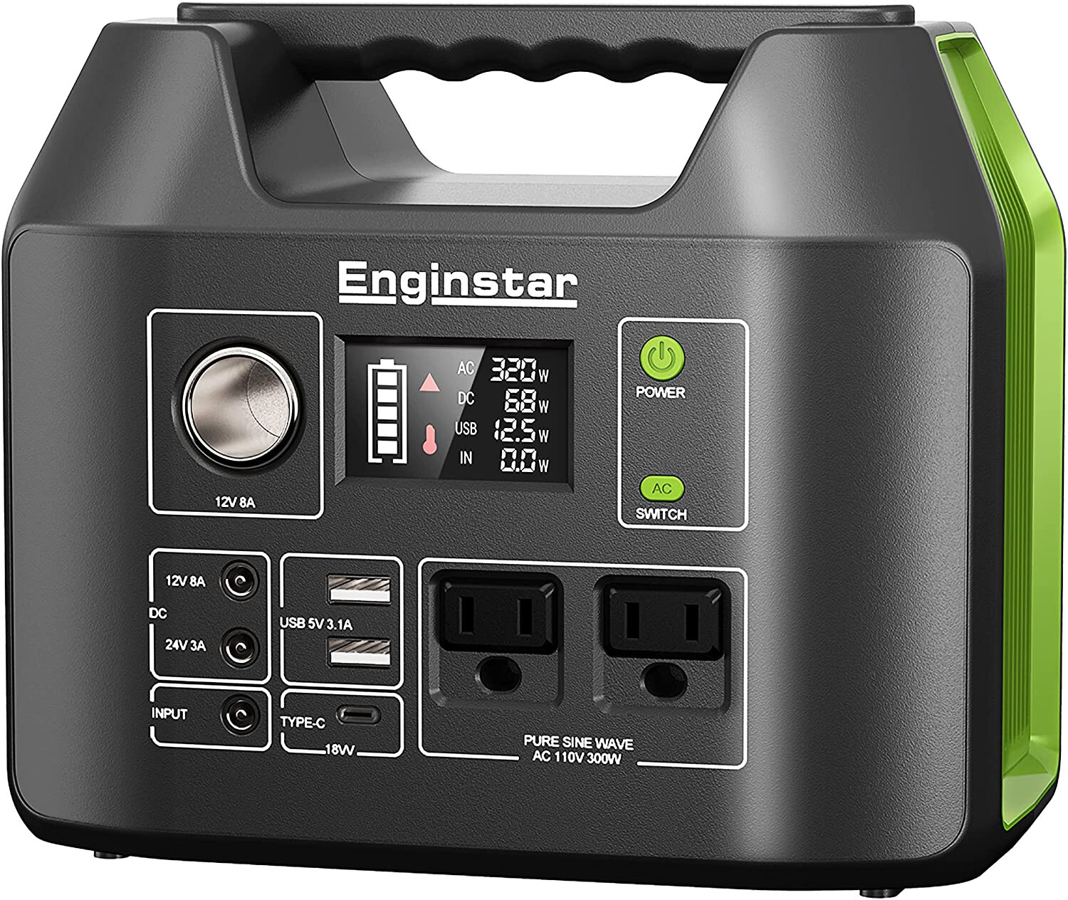 300W Green Solar Generator, Portable Power Station with Solar Panels