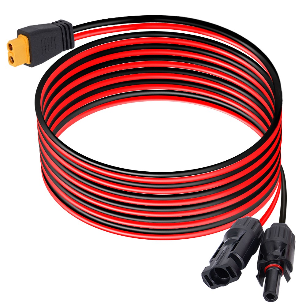 10 ft 12AWG XT60 Female to Solar Connector Extension Cable Wire Solar Generator