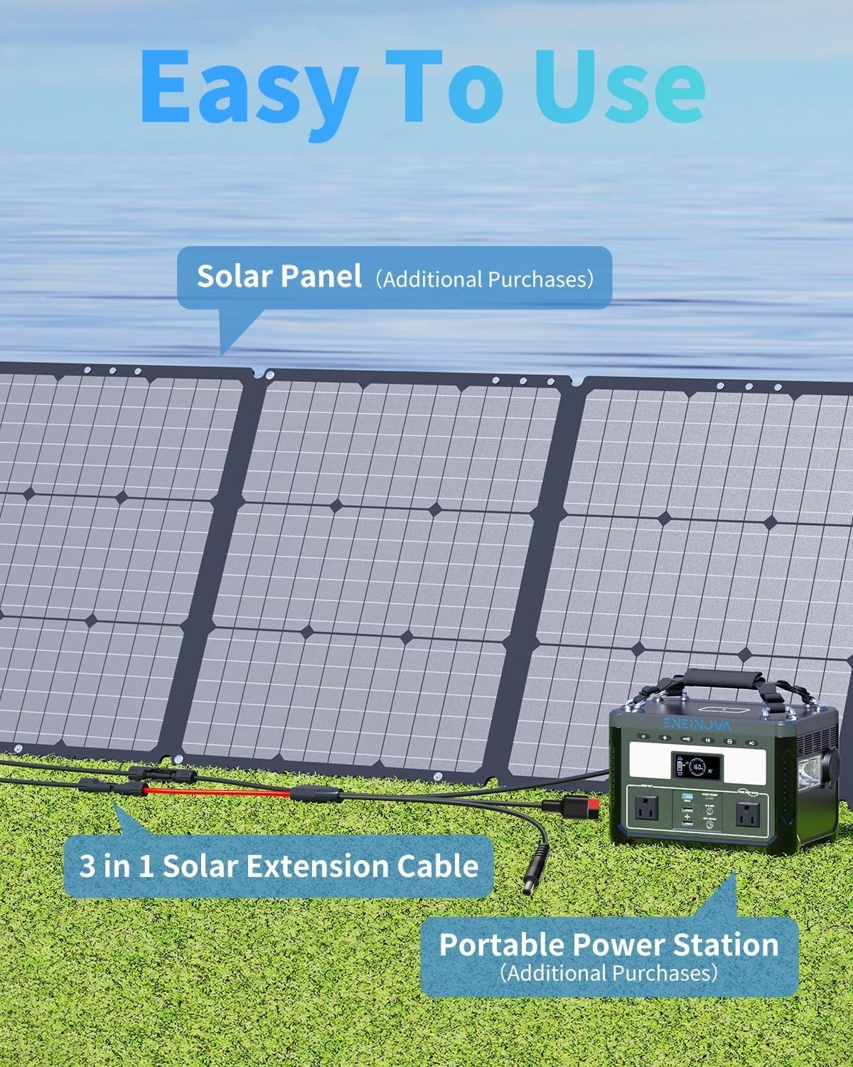 3-in-1 8.5Ft Charging Cable (XT60, DC5521, Anderson) For Solar Generators