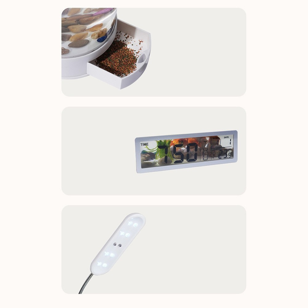 LED Desk Lamp Fish Tank with Smart Alarm Clock and Water Circulation System