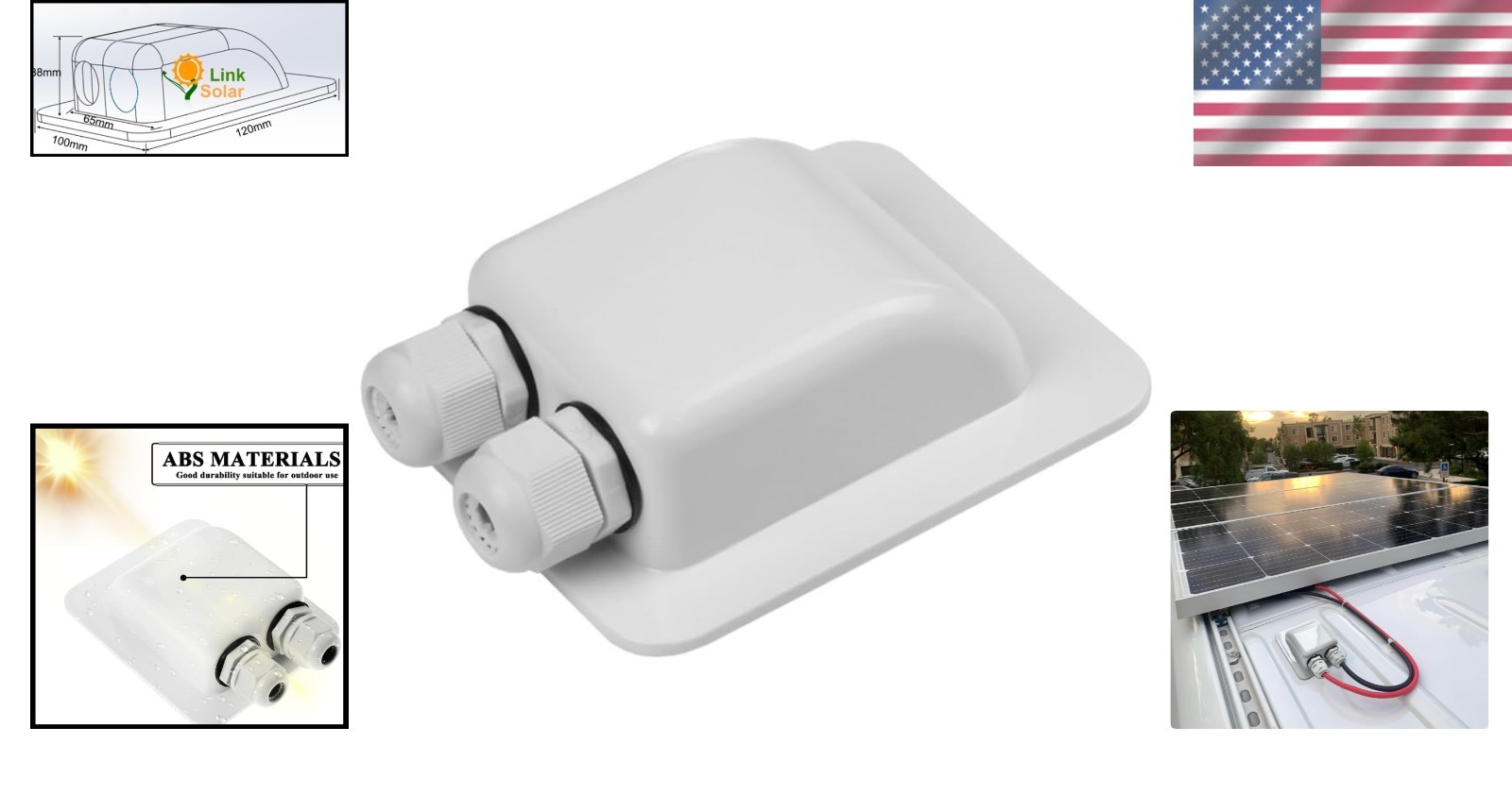 Reliable Double Cable Entry Gland Set for Solar Installations on RV and Boat