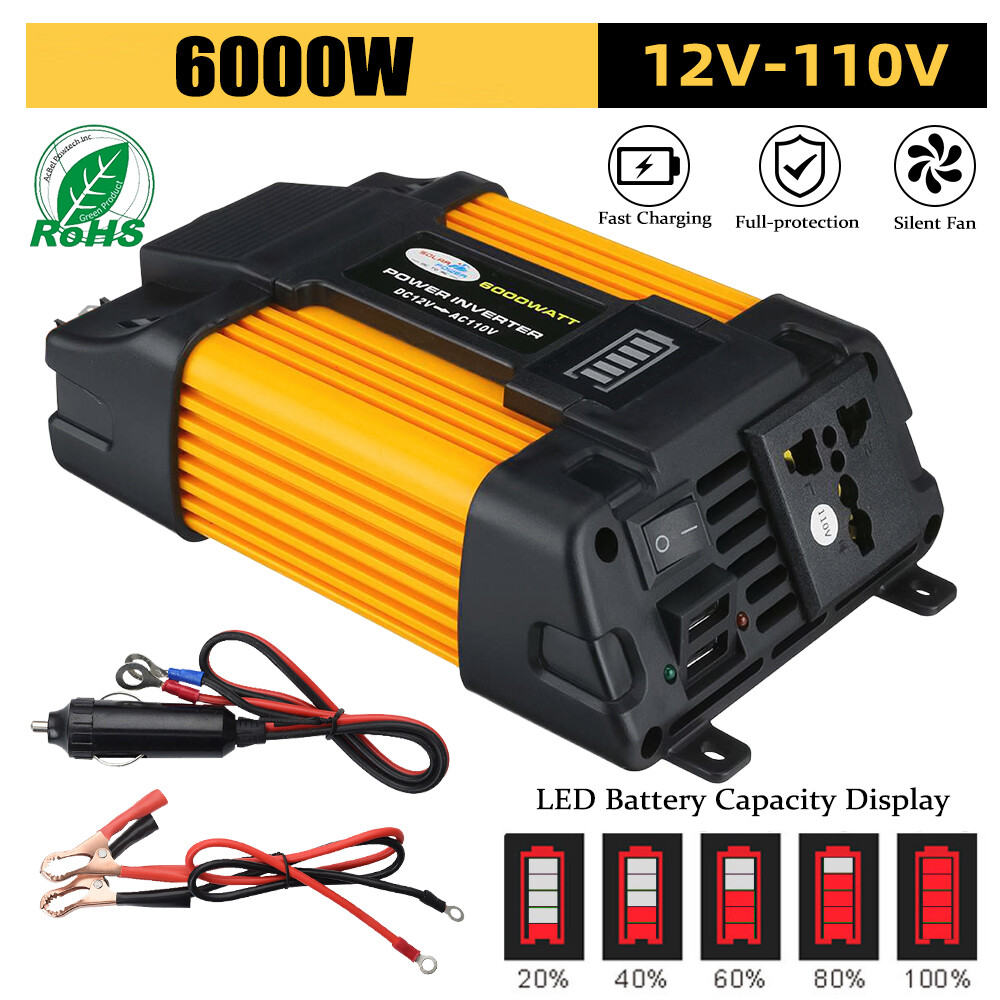 6000W Inverter Solar Panel Kit Complete Solar Power Generator 100A Home 110V Set