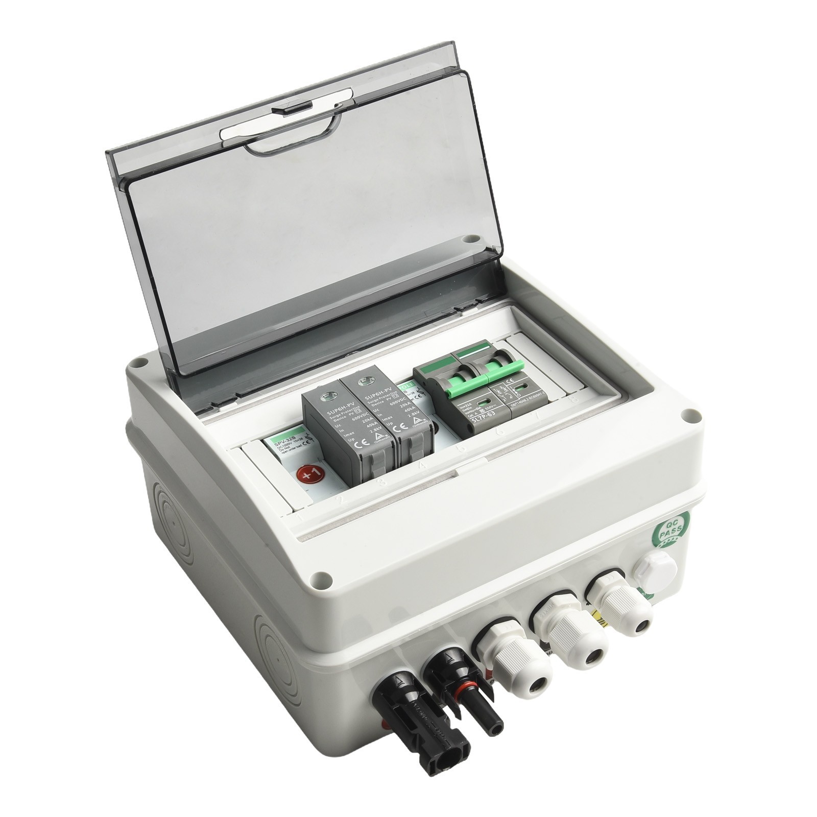 600V DC Photovoltaic Combiner Box 1 In 1 Out IP65 Enclosure Size 20x19x9cm