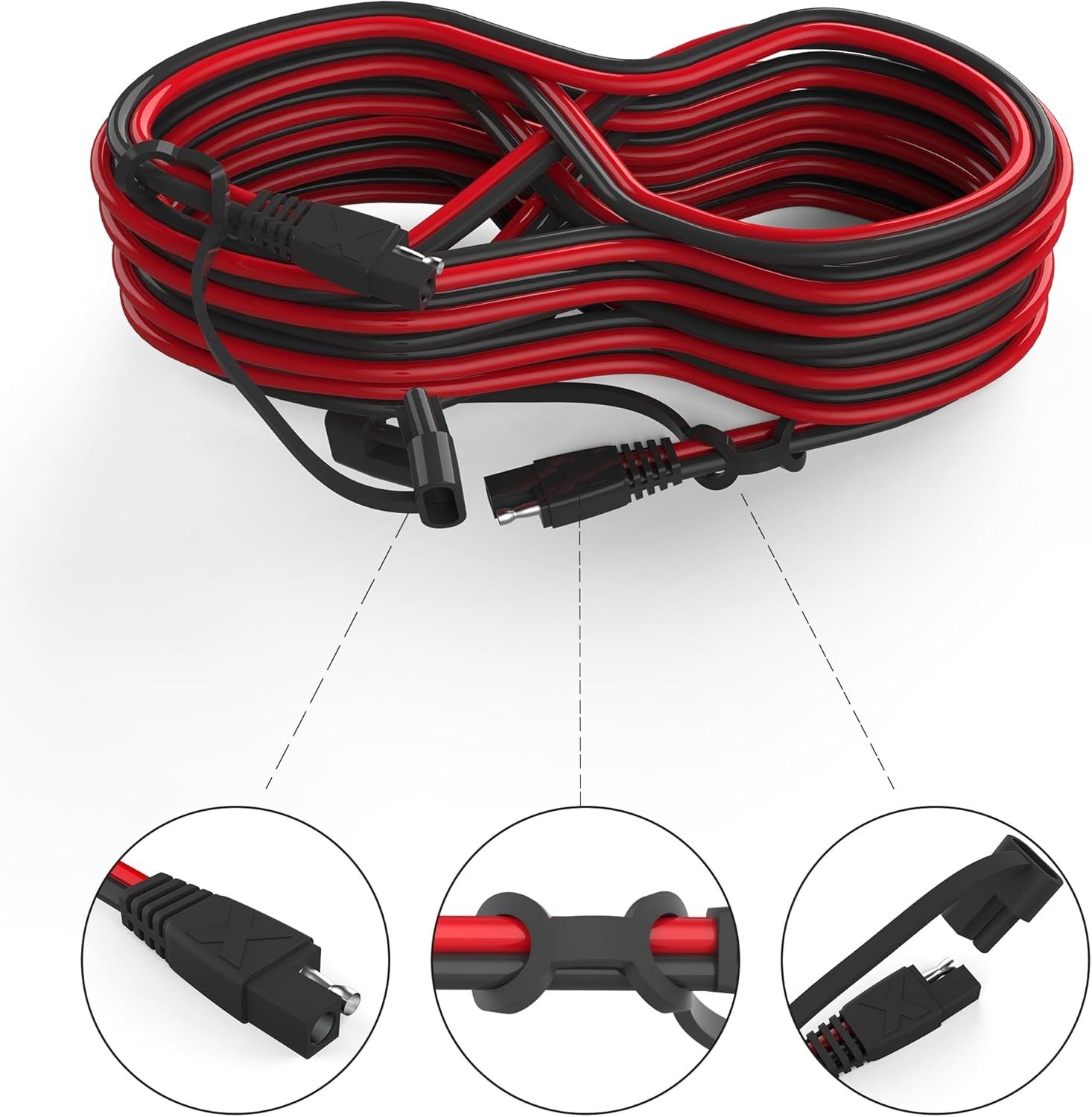 Universal SAE Connectors 25ft Extension Cable Pack of 4