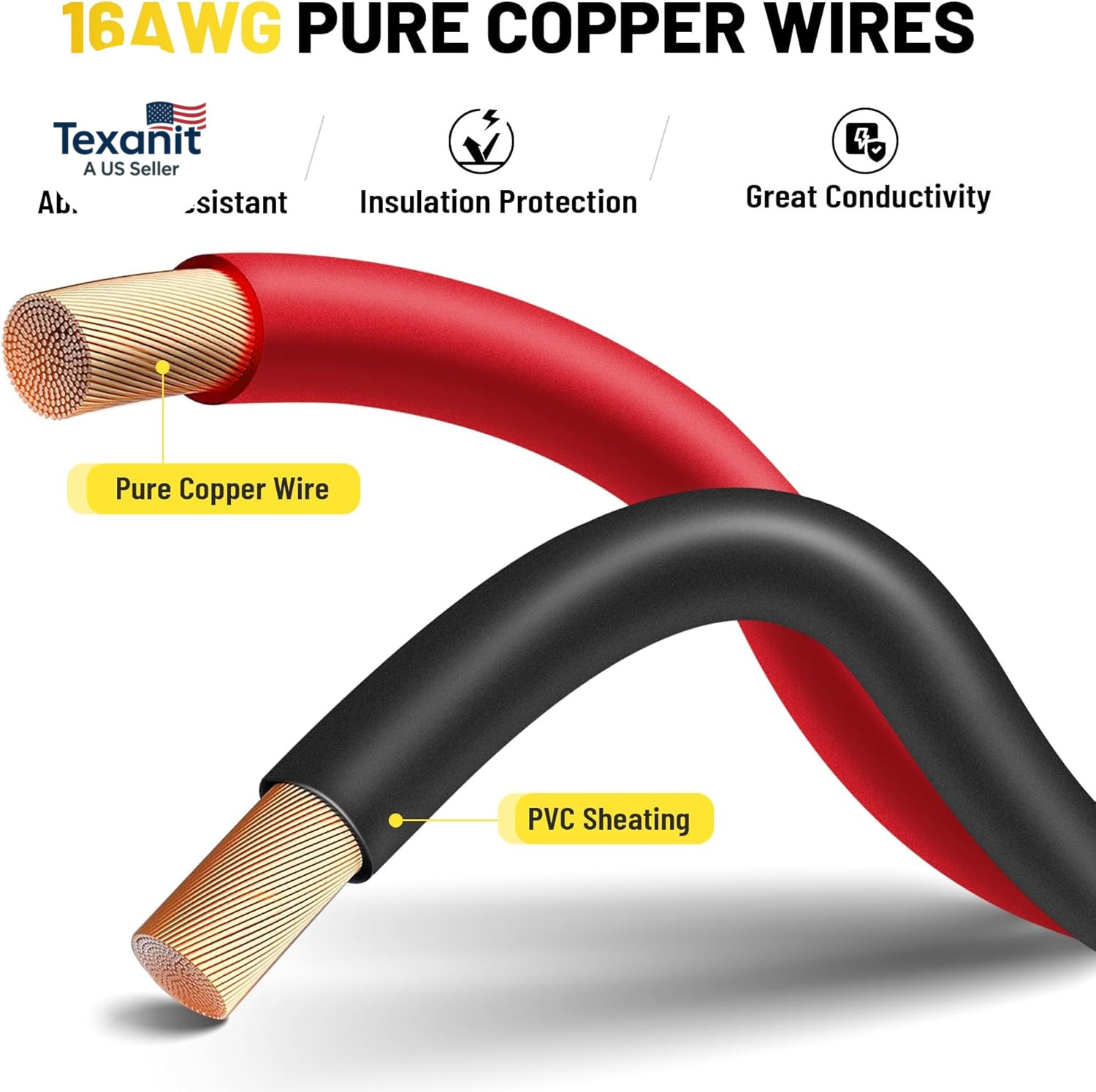 6FT 16AWG SAE Extension Cable with Polarity Reversing Adapter, Heavy Duty 2 Pin