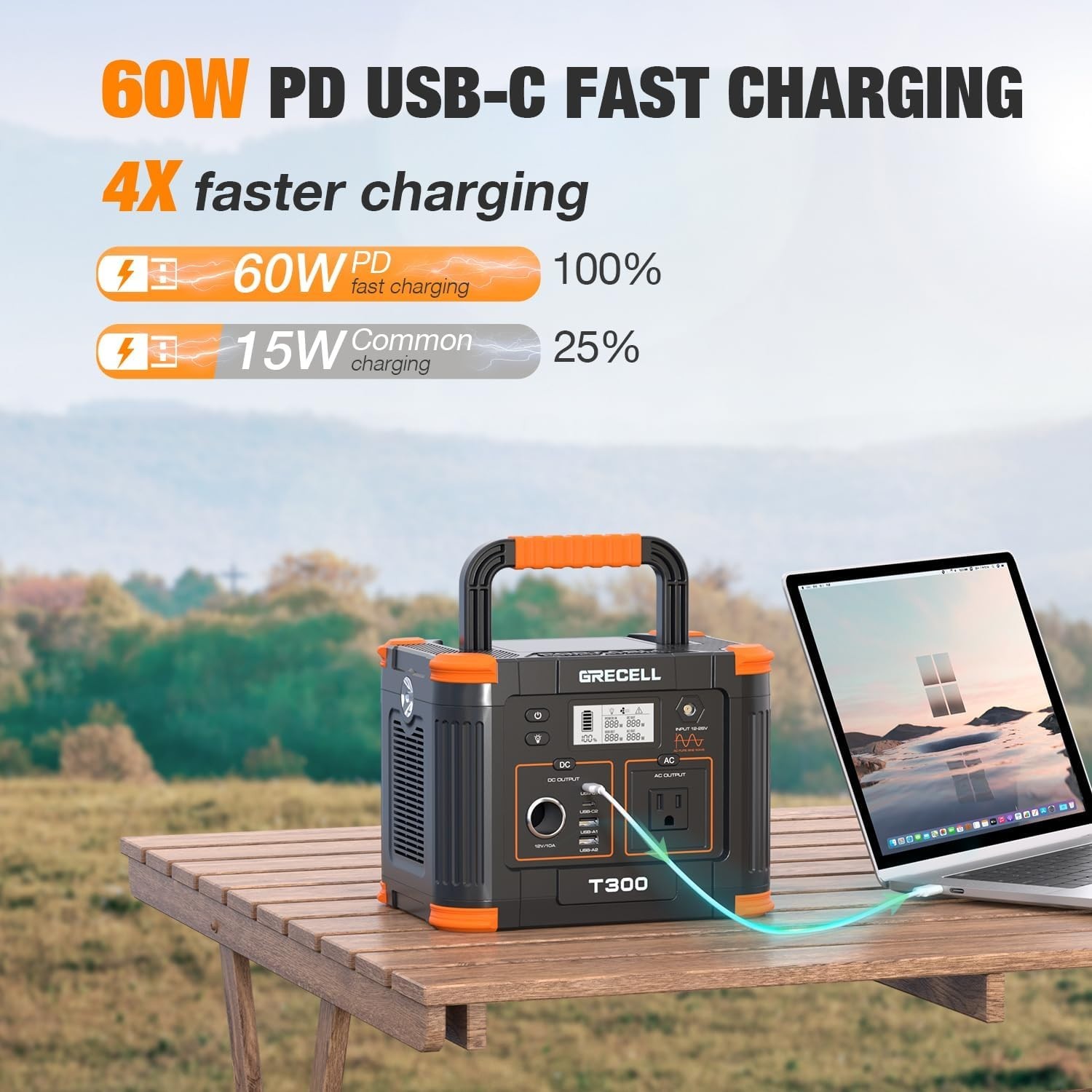 230.88Wh Backup Lithium Battery with 300W Output for Camping & Home Blackouts