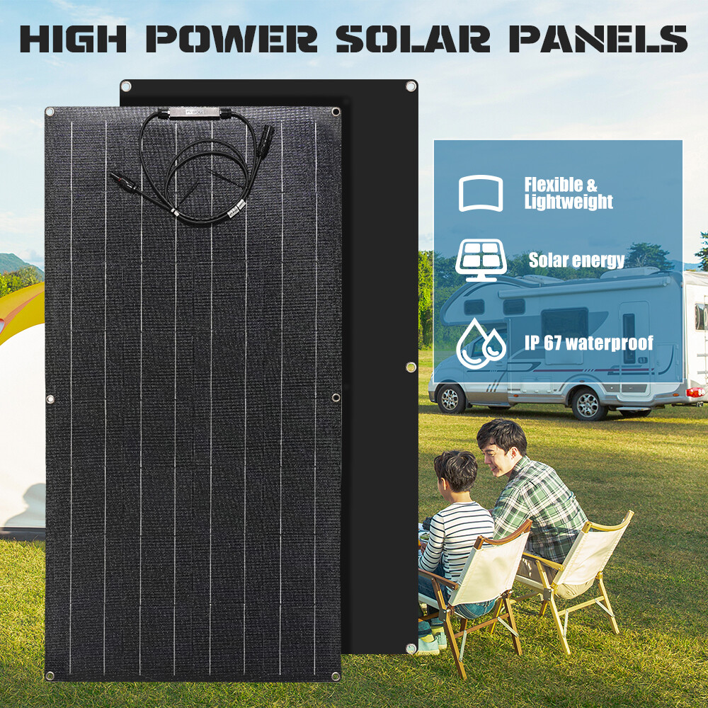200W Flexible Solar Panel ETFE Portable Power Mono Camp Home RV Battery Charge