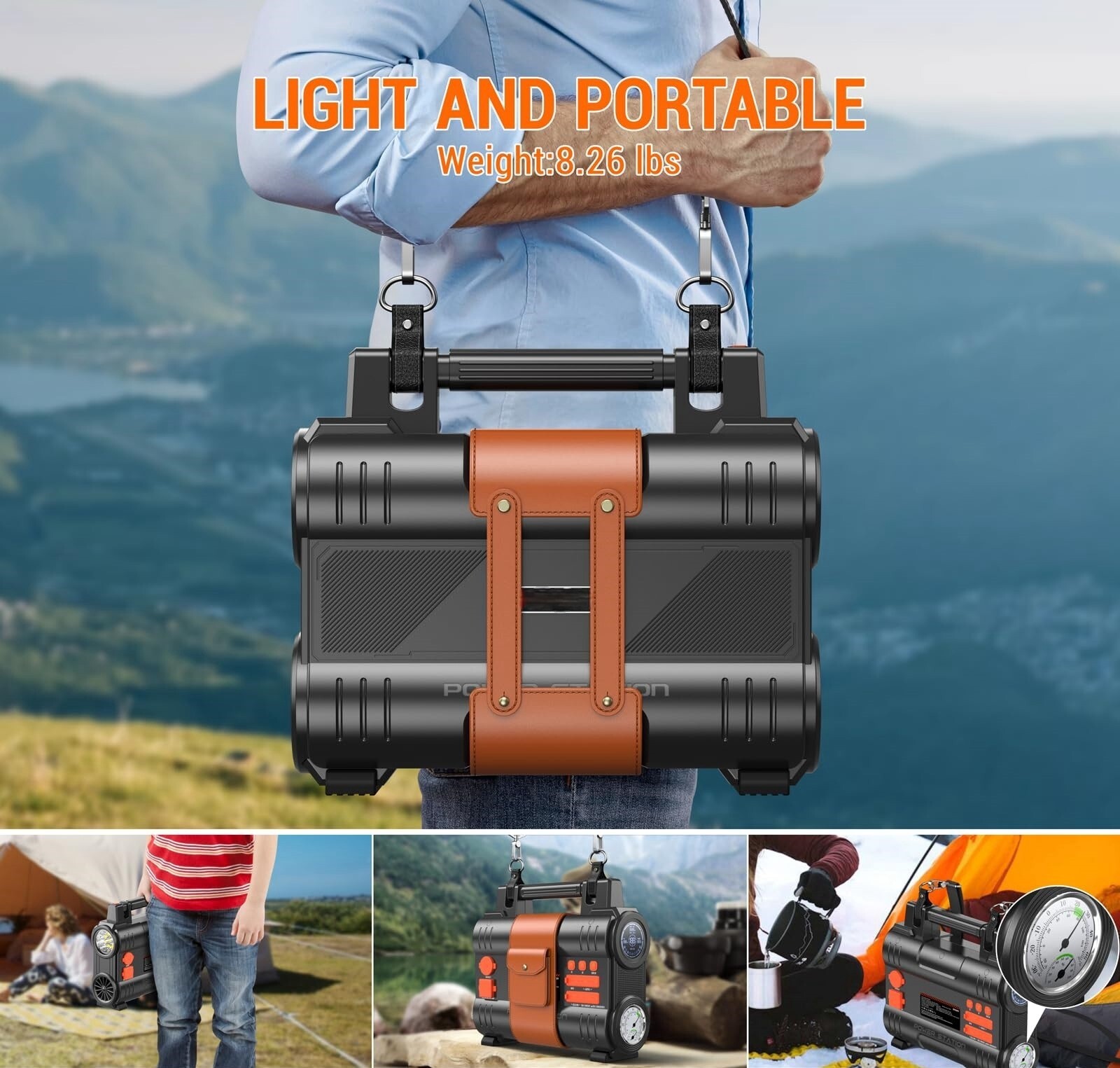 BROWEY Portable Power Station 300W(Peak 600W), 288Wh Solar Generator＆USB-C PD100
