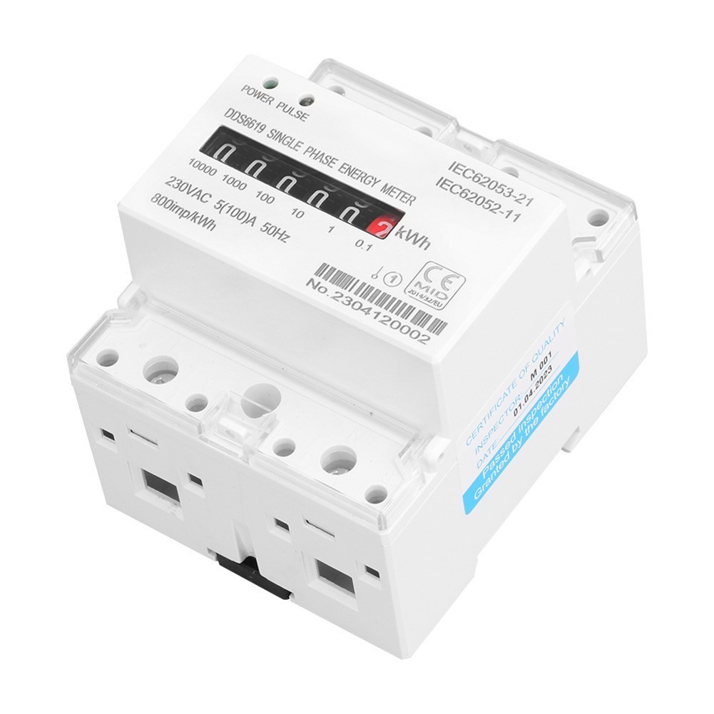 Electronic Energy Meter Single Phase 100A for Tracking Energy Usage Over Time