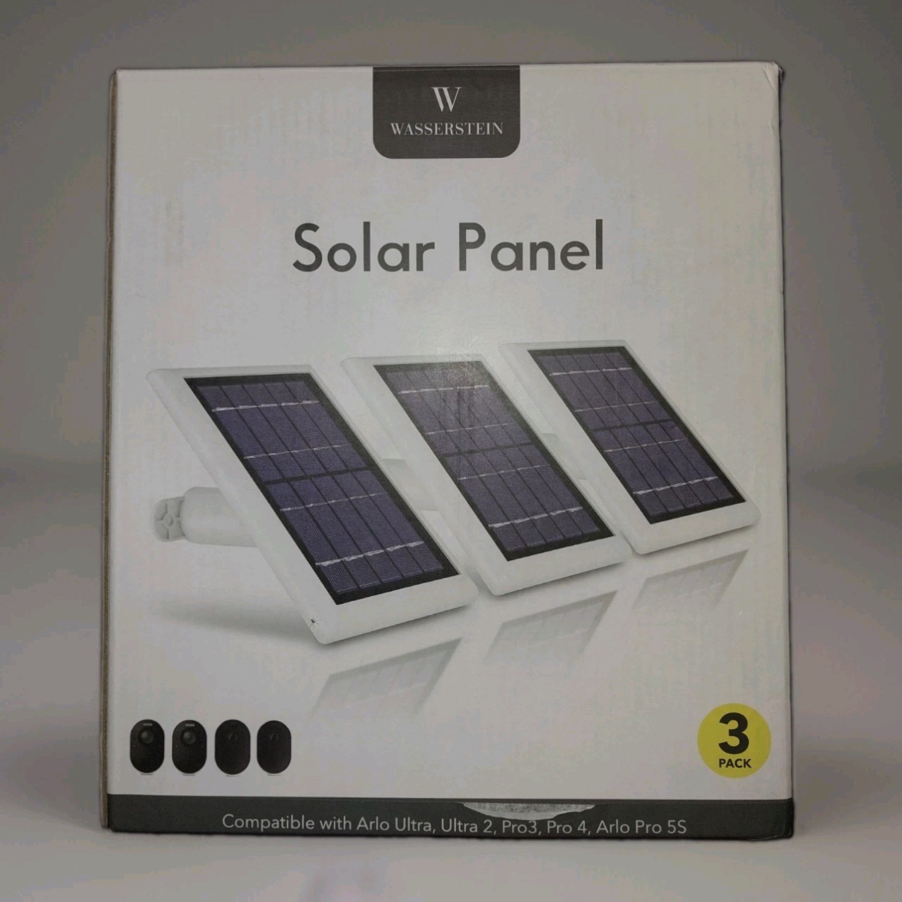 Wasserstein Weatherproof Solar Panel 3 Pack for Arlo Ultra/Pro 3/4/5S White