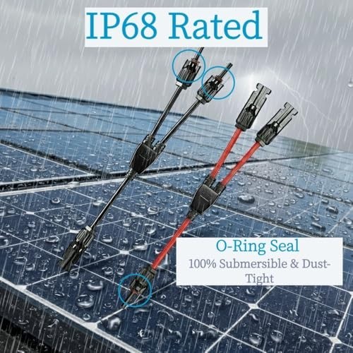 Y Connector Solar 30A 1000V MC4 M/FF F/MM Parallel Adapter Kit IP68 Waterproof