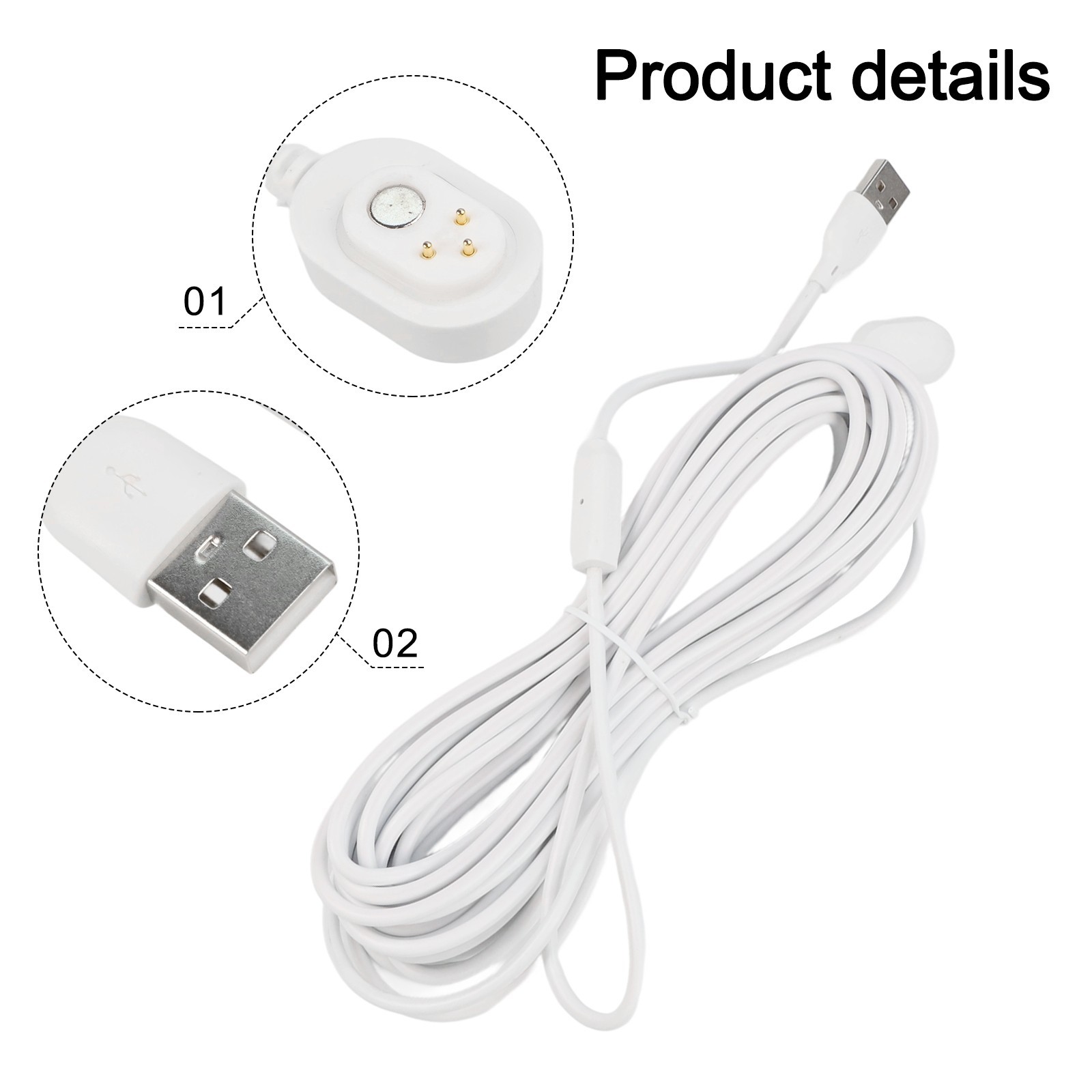 Magnetic Charging Cable for Arlo Pro 5S 2K Pro 4 Pro 3 For Ultra Go2 5 2m